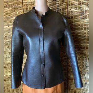 Brown Leather ARMANI Collezioni Jacket